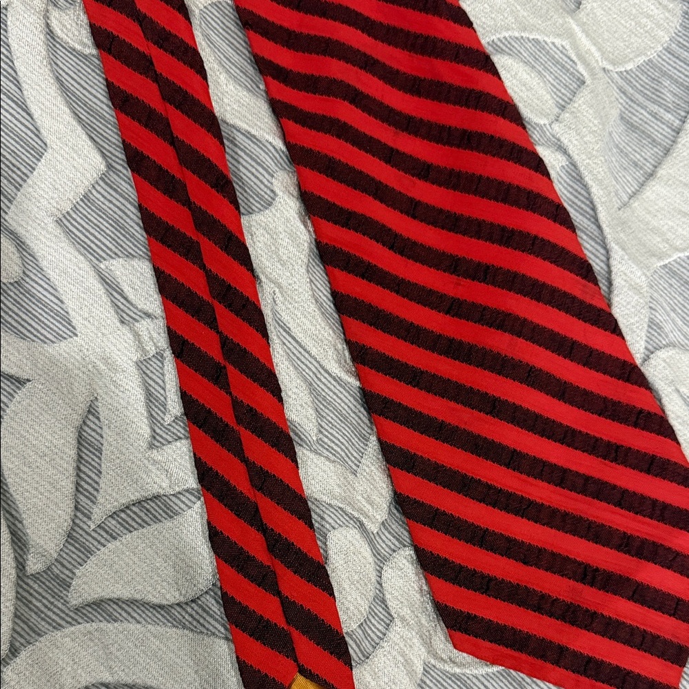 Classic Red and Black Striped Tie